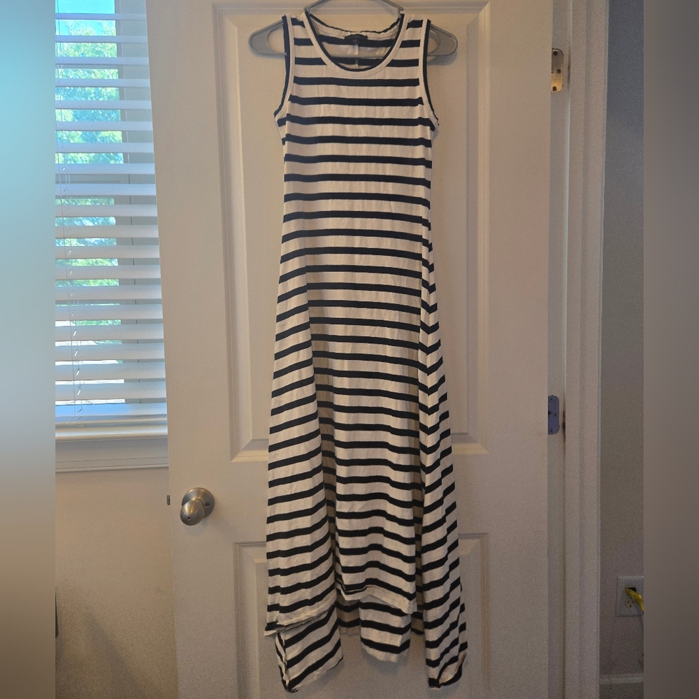J. Crew Factory Black and White Striped Maxi Dress Sz XSP